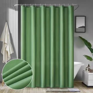 MIULEE Duschvorhang 200x240cm Grün Wasserdicht Badvorhang Anti-schimmel und Textil Waschbar Schnelltrocknend Badezimmer für Badewanne und Dusche Duschvorhänge mit 14 Duschvorhangringe