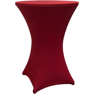 Lumaland Stehtischhusse 80-85 cm | Stretch Tisch-Überzug, Husse mit Verstärkung im Fußbereich | Waschbar, pflegeleicht & [Rot]