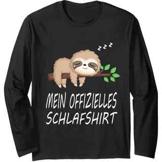 Faultier Nachthemd Schlafshirt Pyjama Schlafanzug Geschenk Langarmshirt