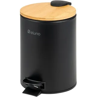 eluno Kosmetikeimer 3 Liter, schwarz, Metall , 17.5x23.5x23.5 cm , Badaccessoires, Abfalleimer