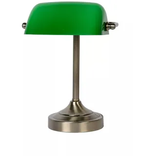 Bankerlampe Jugendstil Glas Grün Bronze grün 30 cm E14 Schreibtisch Leuchte