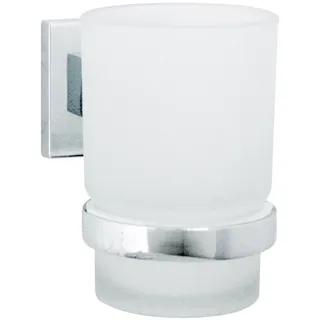 Fackelmann Glas mit Halterung Mare Chrom