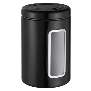 Wesco Classic Line Vorratsdose, 2 Liter, mit einem dicht schließenden Deckel und praktischem Sichtfenster, Farbe: schwarz