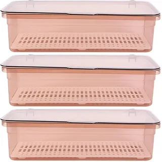 IMIKEYA 3 Stück Besteck Organizer mit Deckel: durchsichtige Besteck Aufbewahrungsbox aus Kunststoff, Utensilien Abtropffläche Besteckkasten für Küchen Arbeitsplatte