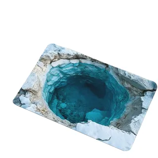 Lufaze 3D Optische Täuschung Teppich,Waschbare Ästhetische Wasserfall Matte | 3D Teppichboden Optische Täuschung Fußmatte,Für Wohnkultur Schlafzimmer Badezimmer Küche Flur Büro
