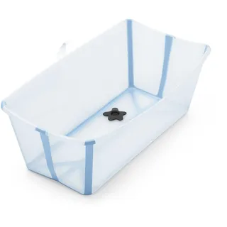 Stokke Flexi Bath, Ocean Blue - 64 x 24 x 34 cm - Faltbare Babybadewanne für Neugeborene und Babys - Leicht, robust & einfach zu verstauen - Praktisch für zu Hause oder auf Reisen