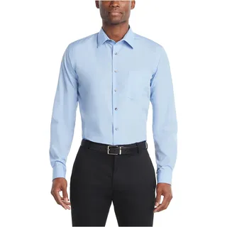 Van Heusen Herren Kleid Hemd Regular Fit Popeline Solid, Cameo Blau, 44 cm Hals 81 cm- 84 cm Ärmel