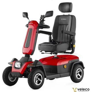Veleco Sharpy in rot - 750 W - 15 km/h - Seniorenmobil - Gehhilfe - Mobilitätsroller - Elektromobil - Rot