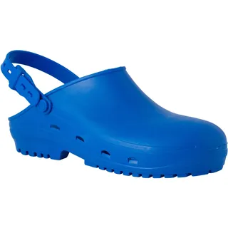 REPOSA Medizinisches Damenmodell, sicheres Modell, Sanita mit Stahlkappe, rutschfest, aus SRC-Gummi, Autoklavierbar, Verstellbarer Riemen, anatomische und antistatische Sohle, Blockschuh, türkis, 35