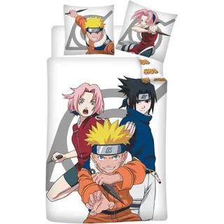 Anime Naruto Kinder Bettwäsche 2tlg. Set 135-140x200 65x65 Sakura Sasuke