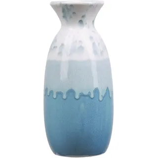 Beliani Blumenvase CHALCIS Steinzeug 25 cm Blau