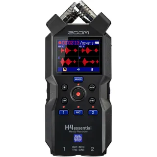 Zoom H4essential Handy Recorder | 4-Spur-Aufnahmegerät mit 32-Bit float X/Y Mikrofonen, XLR/TRS Eingängen | Für Musik, Podcasts Filmton | Schwarz