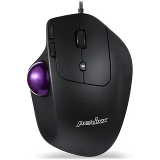 Perixx PERIMICE-520 Ergonomische Maus, anpassbarer Winkel, 2 DPI Level, Schwarz 8 Tasten mit Trackball