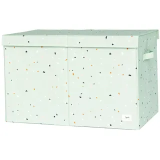 3 Sprouts Spielzeugkiste mit Deckel – Aufbewahrungsbox für Kinderzimmer, Spielzeugtruhe und Spielzeugbox für Kinder - Terrazzo Grün