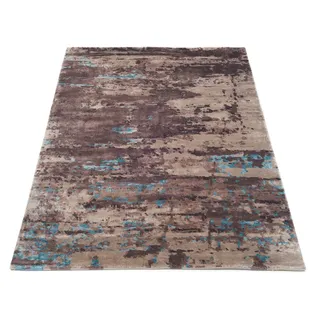 Musterring Teppich »ANGELES PILANO« rechteckig 10 mm Höhe exlcusive MUSTERRING DELUXE COLLECTION, Bambus-Viskose feine Knüpfung, blau