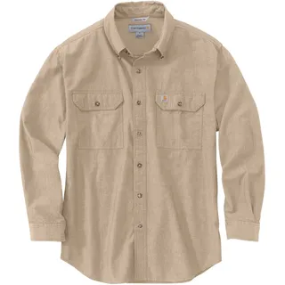 Flanellhemd CARHARTT "Langarm", Herren, Gr. XXL, US, beige, Obermaterial: 100% Baumwolle CO., Hemden Flanellhemd