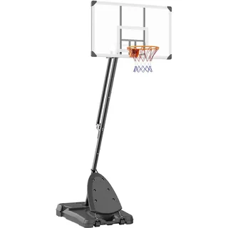 Vevor Basketballkorb Outdoor Basketballkorb mit Ständer 232–305 cm Höhenverstellbar, Tragbarer Basketballständer mit Rädern, Basketball-Set für Kinder & Erwachsene Ständer & Befüllbarer Basis Schwarz