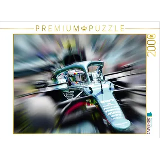 CALVENDO Puzzle Der viermalige Weltmeister Sebastian Vettel aus Deutschland startete 2021 erstmals für das britische Team Aston Martin. 2000 Teile Puzzle quer | 2000 Teile Lege-Größe 90x67cm Foto-Puzzle für glückliche Stunden
