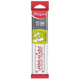 Maped Unzerbrechliches Lineal, 15 cm, transparent