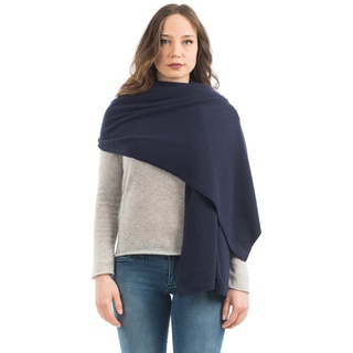 Dalle Piane Cashmere - Stola aus Kaschmir-Gemisch - Made in Italy - Damen, Farbe: Blau, Einheitsgröße