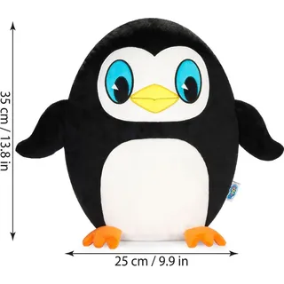 squishbrubies Percy der Pinguin - 35 cm Kuscheltier - Superweiches Plüsch Stofftier zum Kuscheln, Verschenken und Sammeln - Schwarz und Weiß - Schwarz/Weiß/Blau