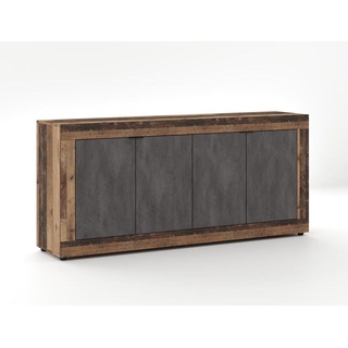 MID.YOU SIDEBOARD Graphitfarben, Alteiche - 180x86x42 cm