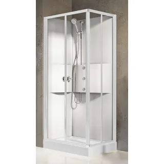 Novellini Media 2.0 A Hydro-Massage 100x80cm Box Thermostat Durchsichtig Weiß