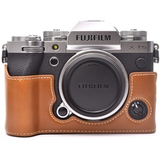 Rieibi Fuji XT5 Schutzhülle aus PU-Leder für Fujifilm X-T5 Digitalkamera, Gehäuse-Schutzhülle für Fuji XT5 X-T5, braun, Kosmetikkoffer