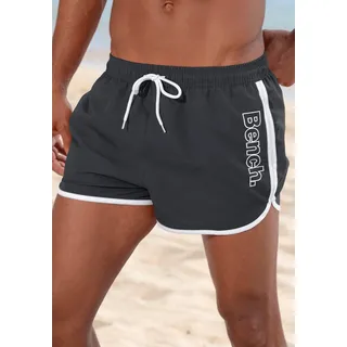 Badeshorts BENCH. "Bradley", Herren, Gr. S (46/48), N-Gr, schwarz, Polyester, kontrastfarbene Details, Badehosen Badeshorts, mit coolem Logodruck, Topseller