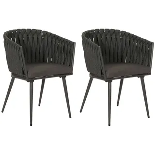 Mendler HWC-N38 Gartenstuhl 61 x 61 x 82 cm grau/silber 2 St.