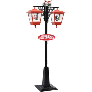 Weihnachts-Straßenlampe mit Weihnachtsmann 81 x 40 x 188 cm PVC - Schwarz, Rot