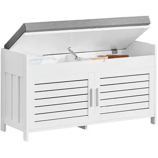 SoBuy Schuhbank 90 x 50 x 33 cm weiß / weiß