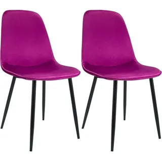 2-teiliges Set aus Samt-Esszimmerstühlen – Schalenstühle – bequemes und elegantes Design