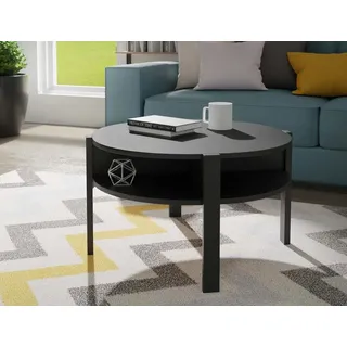 Forte Couchtisch Tobago Schwarz Holzwerkstoff 74,4 x 45,5 x 74,4 cm