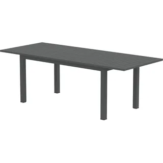 Gartentisch Erweitert Aluminium 160/220x90 cm Wetterfest Balkontisch, rutschfest Buffettisch Campingtisch für 6-8 Personen, Outdoor Essisch für Garten, Terrasse Balkon Grau Aosom