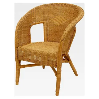 Rattansessel Bella in Honigfarbe, aus Natur-Rattan - Braun