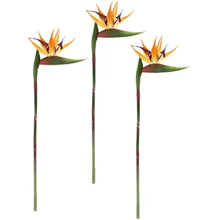 I.GE.A. Kunstblume »Künstliche Blume Strelitzie Paradiesvogelblume Exotischer Dekozweig« Zweig Einzelblume Dekoblume Stielblume Hochzeit Dekoration, orange