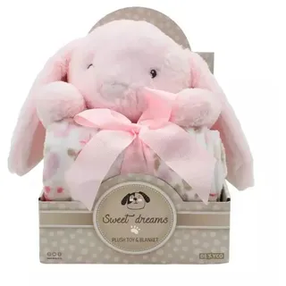 Sweet Dreams: Geschenkset mit Häschen und Decke, rosa