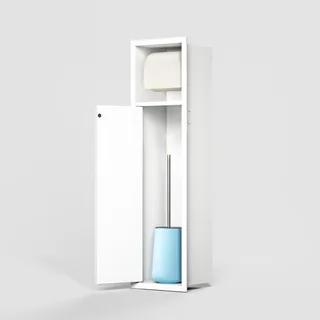 Bernkot Toilettenpapierhalter Unterputz Edelstahl, Unterputz WC Schrankmodul Klopapier aufbewahrung,Badezimmerschrank mit Toilettenpapierhalter Halterung, 63×15cm,Weiß