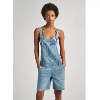 Pepe Jeans für Damen. PL230492 Latzhose Abby Fabby blau (S), Lässig, Baumwolle, Denim, Ärmellos / Hosenträger, Nachhaltig
