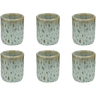 Butlers Espressotassen 6er-Set Bom Dia 50 ml , Grün , Keramik , Geschirr, Tassen, Espressotassen