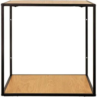 Wandregal , Braun, Schwarz , Holz, Metall , 36x36x36 cm , hängend , Wohnzimmer, Regale, Wandregale