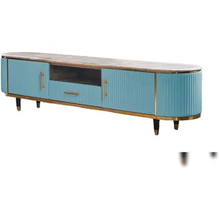 KAWOLA Maria Lowboard 200x45x40 cm Hellblau/Edelstahl
