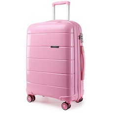 KONO Luggage Sets Gepäcksets Koffer Trolleys Set 3 Teilig Kofferset mit TSA Schloss Hartschale Koffer Set 3 Stück Polypropylen Hartschalenkoffer Reisekoffer (Pink, Kofferset 3tlg)