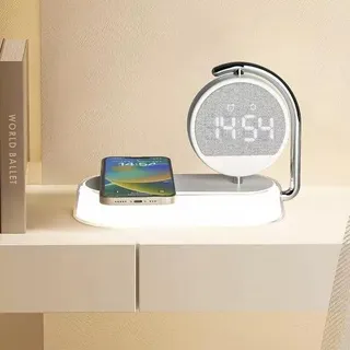 Smart Wecker mit schnellem drahtlosem Laden und einstellbarem Nachttischlampe als Geschenk