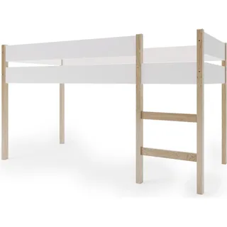 FURNLUX Hochbett Grott Weiss 90x200cm / Hauptfarbe: Weiß / Abmessungen: 97 x 120 x 208 cm - Weiß