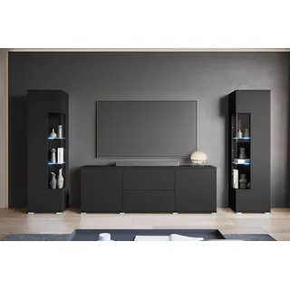 INOSIGN Wohnwand »KENIA« Komplett-Set, 3 Stk. tlg., schwarz