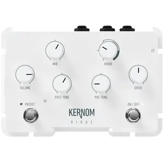 KERNOM Ridge Overdrive – vielseitiges analoges Effektpedal – True Bypass – 112 x 164 x 52 mm – für Gitarre, Bass, Keyboard, Gesang – mit Presets und MIDI-Anschluss (RIDGE-OVERDRIVE)
