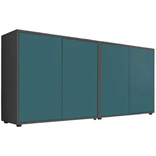 MID.YOU Sideboard Mailand Set 2 Anthrazit/Petrol
