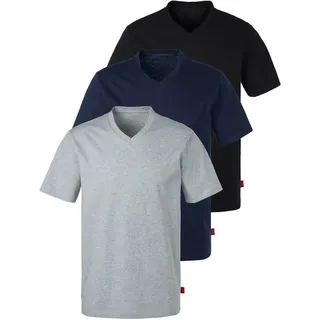 s.Oliver T-Shirt S.OLIVER, Damen, Gr. S, blau (grau, meliert, navy, schwarz), Jersey, Obermaterial: 100% Baumwolle, unifarben, Basic, bequem hüftbedeckend, V-Ausschnitt, abgesteppte Kante, Shirts T-Shirt, in uni